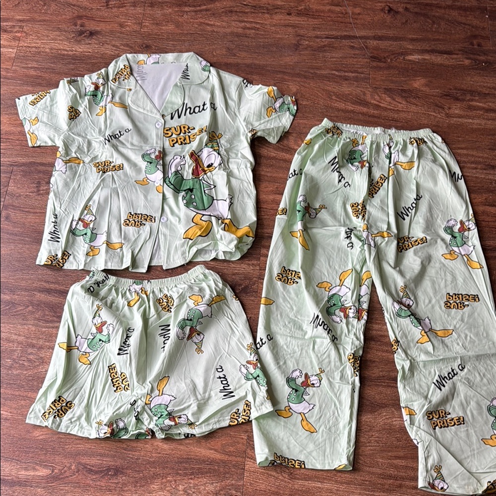 Disney Green Animal Print Pajama Set